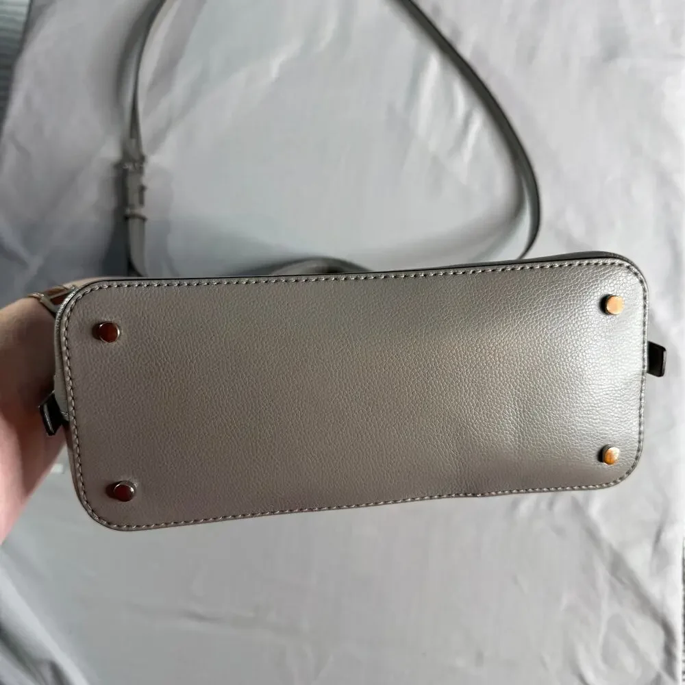 Kate Spade New York Gray Dome Satchel Crossbody Bag Pebbled Leather Purse - Picture 4 of 10